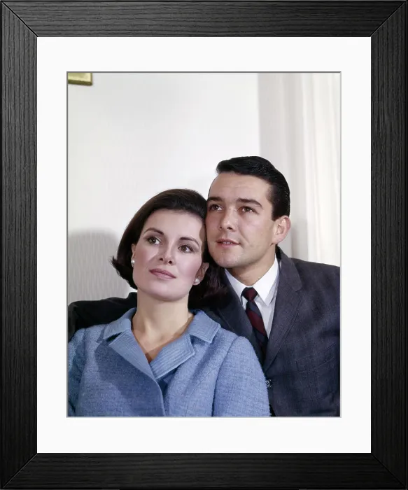 Framed Print : 1960S Couple Portrait Man Woman Framed Print : 1960S Couple Portrait Man Woman