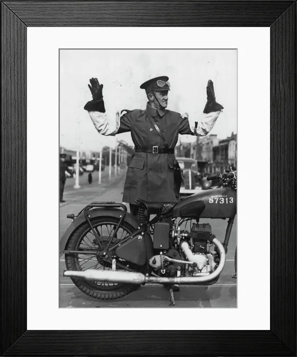 Framed Print : The Army Takes Control -- On duty in Victoria Street today this member of the Australian Provost Corps dismounted Framed Print : The Army Takes Control -- On duty in Victoria Street today this member of the Australian Provost Corps dismounted
