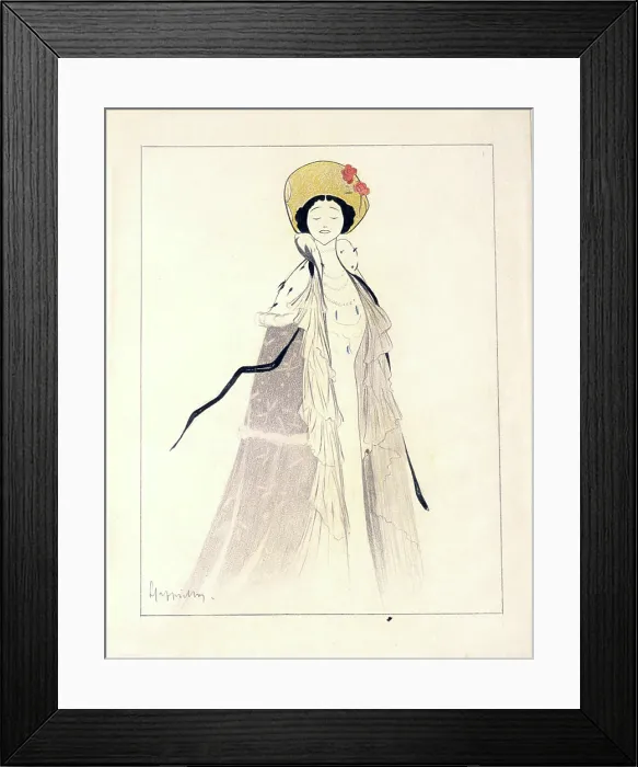 Framed Print : Leonetto Cappiello, La Cavalieri (Lina Cavalieri), 1885-1942, pencil and colored crayon on paper Framed Print : Leonetto Cappiello, La Cavalieri (Lina Cavalieri), 1885-1942, pencil and colored crayon on paper