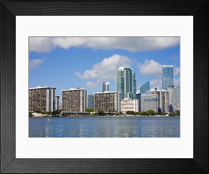 Framed Print : Miami skyline viewed from Key Biscayne, Miami, Florida, USA