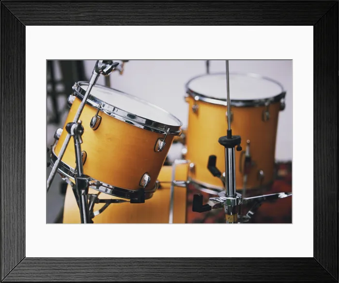 Framed Print : Art, drums and music with instrument set in recording studio for creative