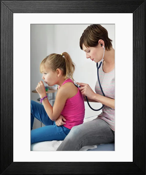 Framed Print : Auscultation, child Framed Print : Auscultation, child