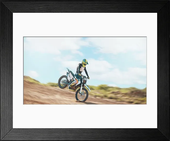 Framed Print : Motorcross, offroad driving and sports on sky for freedom Framed Print : Motorcross, offroad driving and sports on sky for freedom