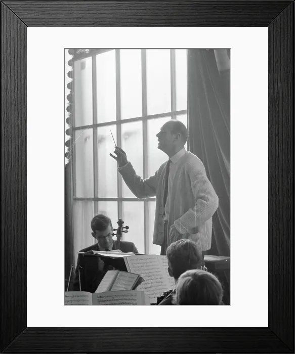 Framed Print : Anefo photo collection. The first rehearsal of the Dutch student orchestra led by Jan Brussen. January 6, 1960. Bergen Framed Print : Anefo photo collection. The first rehearsal of the Dutch student orchestra led by Jan Brussen. January 6, 1960. Bergen