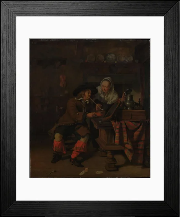 Framed Print : Tavern Scene Copy after Gabriël Metsu Dutch. Tavern Scene 437072 Framed Print : Tavern Scene Copy after Gabriël Metsu Dutch. Tavern Scene 437072