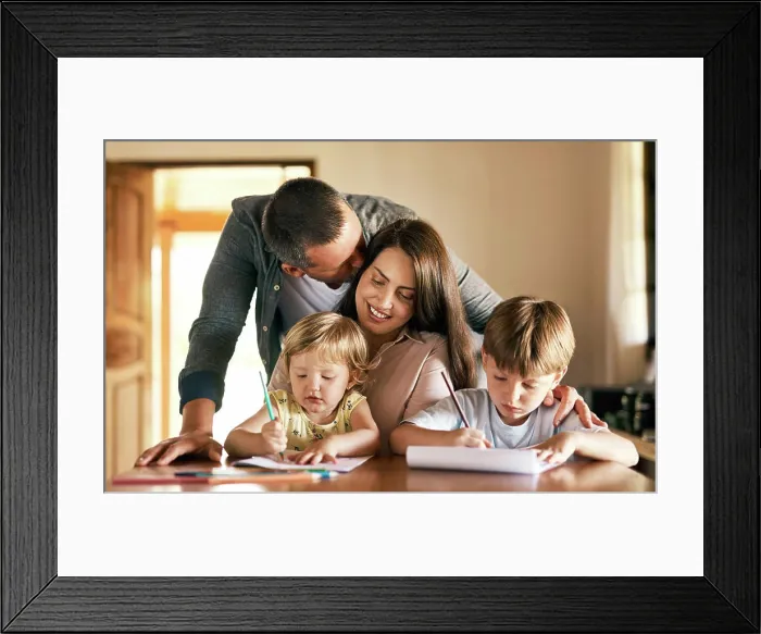 Framed Print : Family, growth and homework with children Framed Print : Family, growth and homework with children