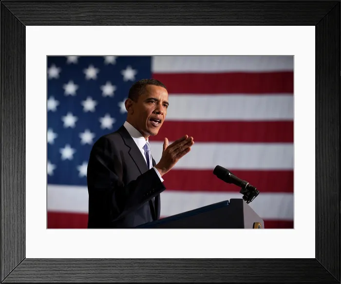 Framed Print : President Barack Obama delivers a speech at the Operations Framed Print : President Barack Obama delivers a speech at the Operations