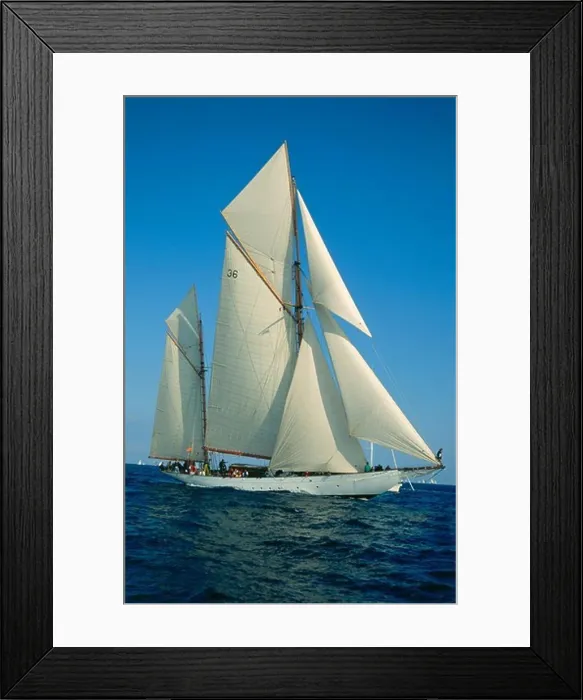 Framed Print : A sailing boat near St. Tropez, French Riviera, Provence, France, Europa