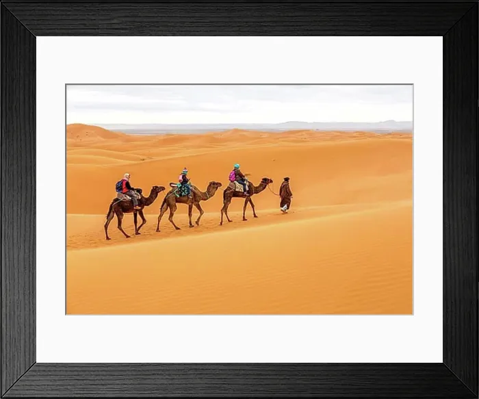 Framed Print : Tourists in the Erg Chebbi Desert, Morocco, Africa Framed Print : Tourists in the Erg Chebbi Desert, Morocco, Africa