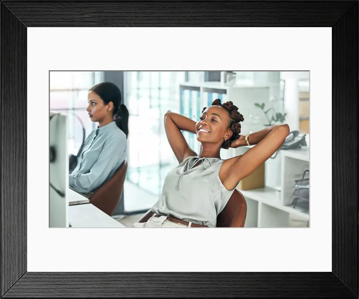 Framed Print : Relax digital office, customer service Framed Print : Relax digital office, customer service