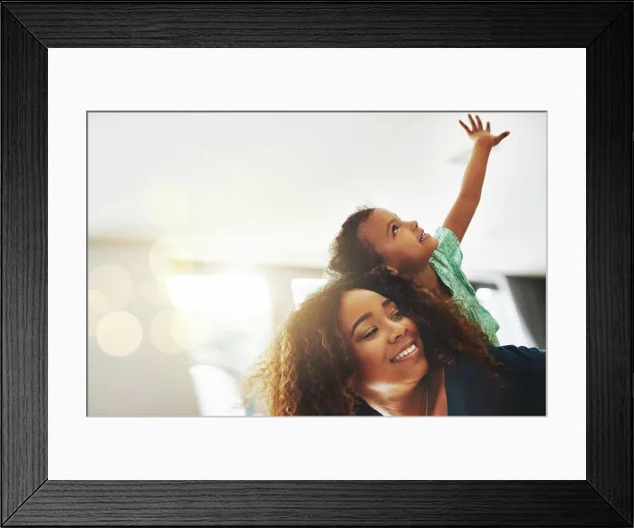 Framed Print : Child, happy woman and play with piggyback for love Framed Print : Child, happy woman and play with piggyback for love