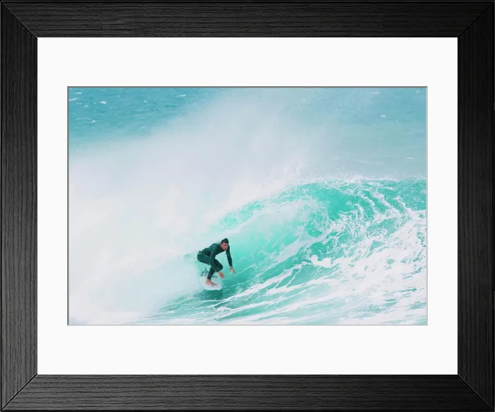Framed Print : Surfer riding wave in sea Framed Print : Surfer riding wave in sea