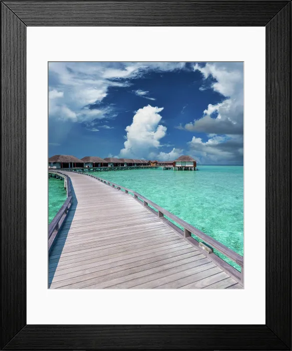 Framed Print : Beautiful beach with water bungalows Beautiful beach with water bungalows at Maldives Copyright: xZoonar Framed Print : Beautiful beach with water bungalows Beautiful beach with water bungalows at Maldives Copyright: xZoonar