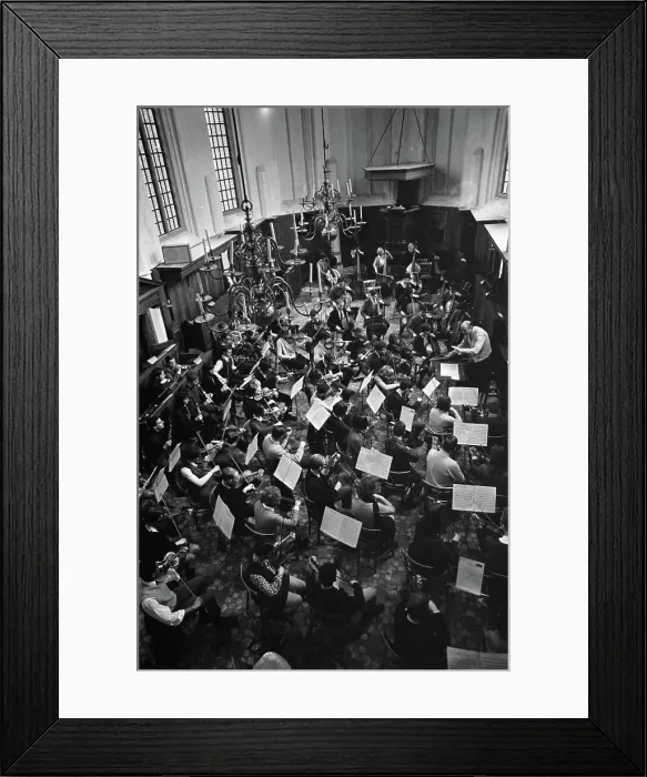 Framed Print : Anefo photo collection. Entry Dutch Student Orchestra in Bergen Overview. January 3, 1969. Bergen