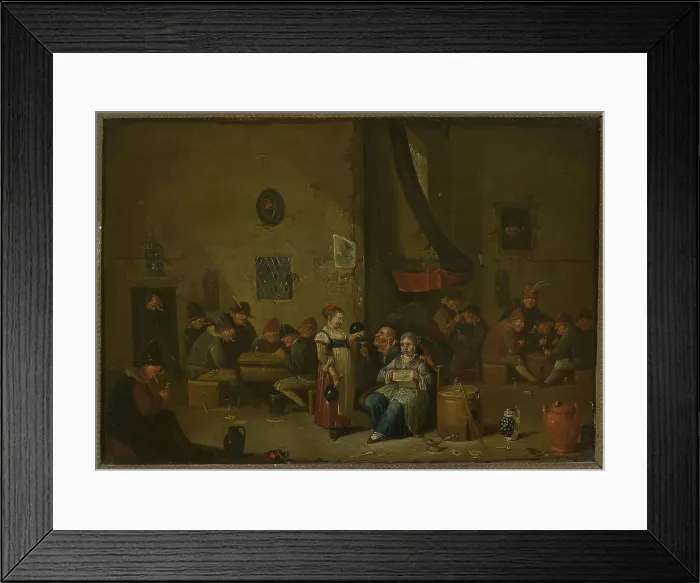 Framed Print : Genre scene in a tavern. Ravesteyn, Hubert van (1638-1683 / 1691), painter Framed Print : Genre scene in a tavern. Ravesteyn, Hubert van (1638-1683 / 1691), painter