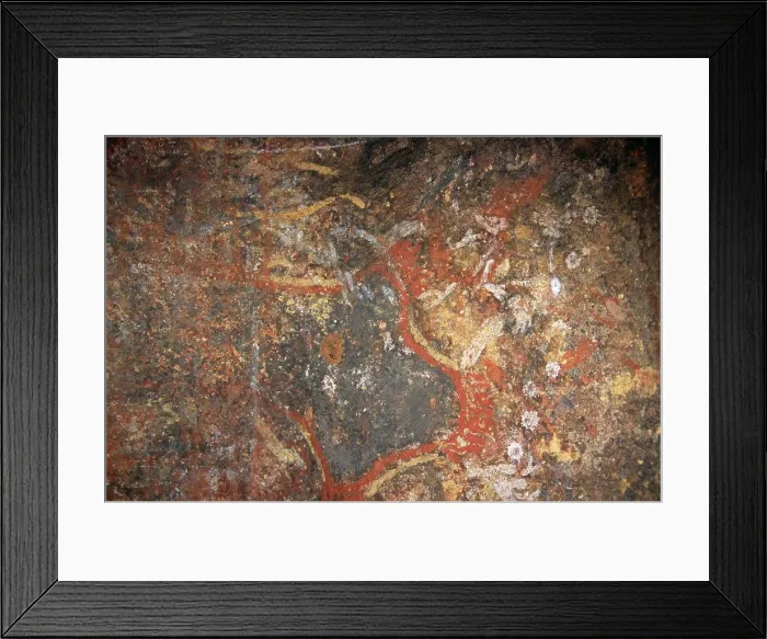 Framed Print : Aboriginal paintings, Mount Uluru, Ayers Rock, Kata Tjuta National Park, Northern Territory, Australia