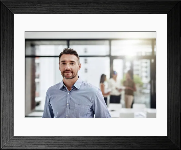 Framed Print : Business man, portrait and manager for collaboration