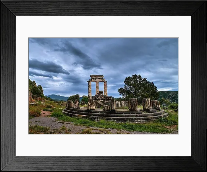 Framed Print : Ruins of Tholos of ancient Greek goddess Athena Pronaia in Delphi