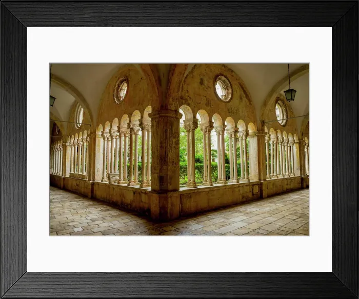 Framed Print : The colonnade of the cloister of the Franciscan Church and Monastery in the old town of Dubrovnik in southern Croatia