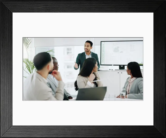 Framed Print : People, teamwork and wind turbine presentation for renewable energy Framed Print : People, teamwork and wind turbine presentation for renewable energy