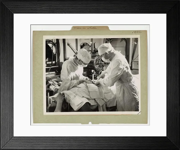 Framed Print : Men in White. This image depicts an appendectomy Framed Print : Men in White. This image depicts an appendectomy