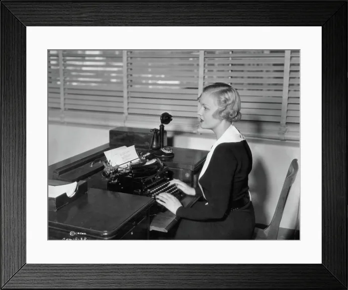 Framed Print : Secretary working in office