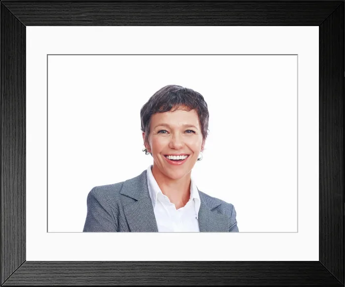 Framed Print : Portrait, mature and female person with happiness Framed Print : Portrait, mature and female person with happiness