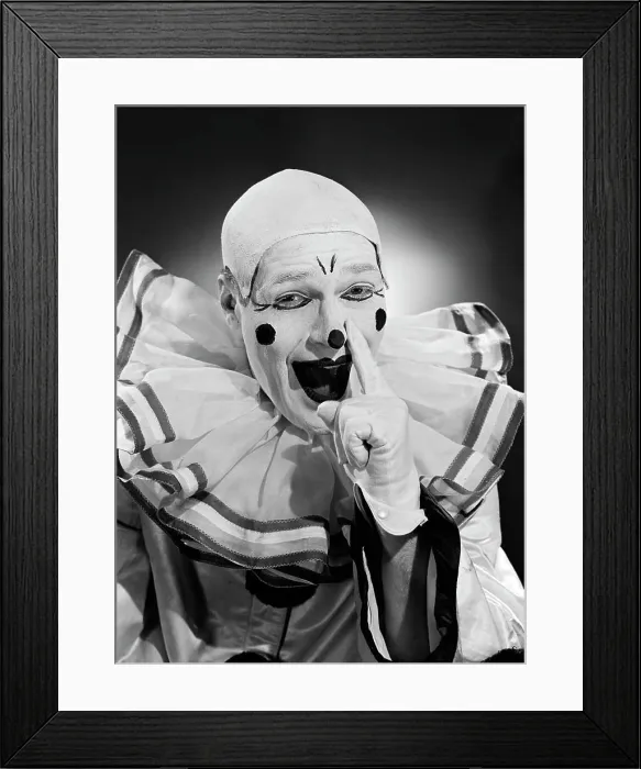 Framed Print : Studio portrait of clown Framed Print : Studio portrait of clown