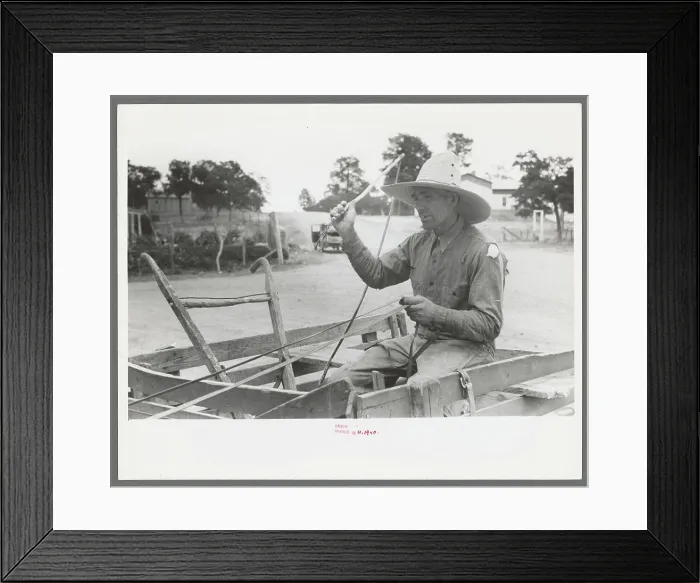 Framed Print : Mr. Leatherman starting for home in his burro-drawn cart Framed Print : Mr. Leatherman starting for home in his burro-drawn cart
