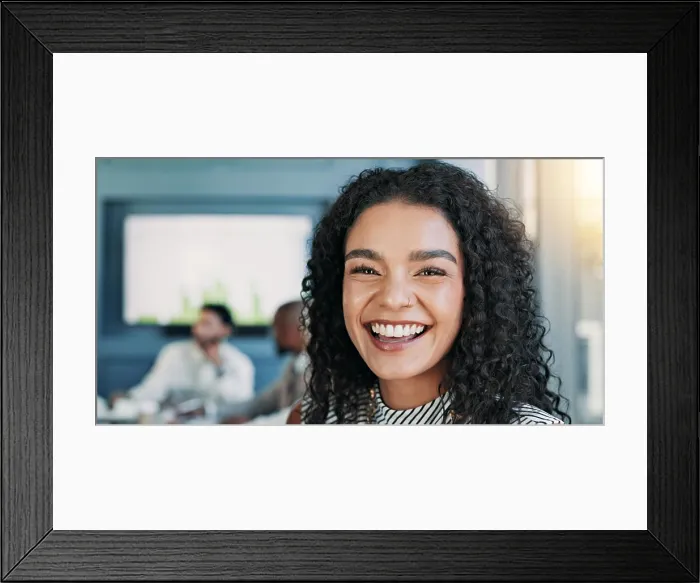 Framed Print : Laughing, meeting and portrait of businesswoman in office with confidence for company budget planning Framed Print : Laughing, meeting and portrait of businesswoman in office with confidence for company budget planning
