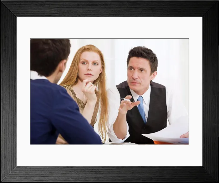 Framed Print : Fashion designers in meeting Framed Print : Fashion designers in meeting