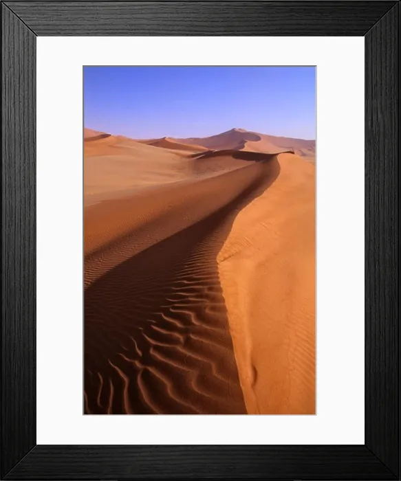 Framed Print : NAMIBIA, NAMIB-NAUKLUFT PARK, SOSSUSVLEI, SAND DUNE, CREST, MORNING
