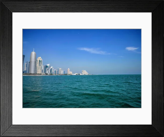 Framed Print : Doha skyline as seen from a dhow cruise Framed Print : Doha skyline as seen from a dhow cruise
