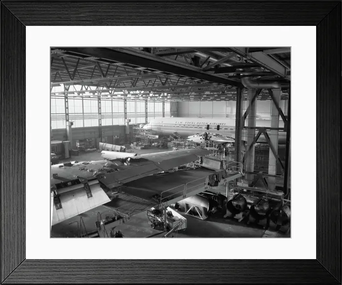 Framed Print : Anefo photo collection. DC8 is being rebuilt at Schiphol