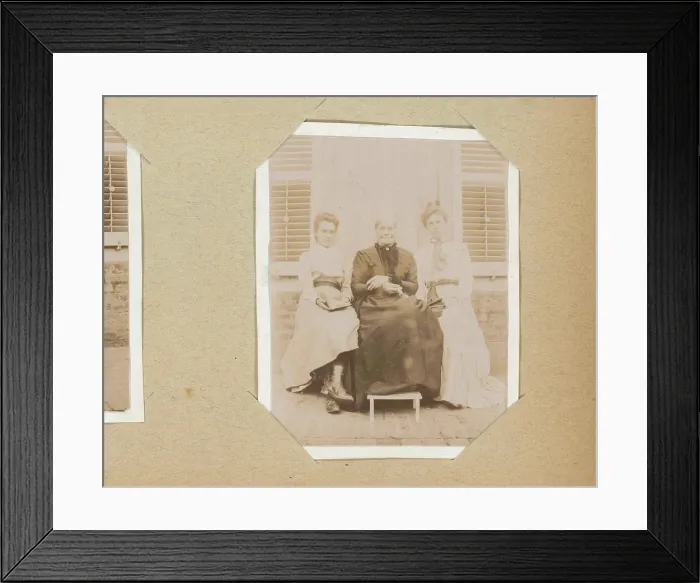 Framed Print : Portrait of two young women and an old woman