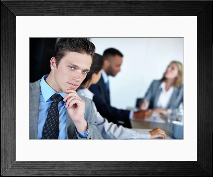 Framed Print : Business man, meeting and portrait with collaboration Framed Print : Business man, meeting and portrait with collaboration