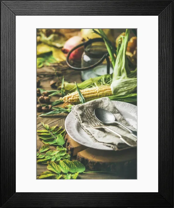 Framed Print : Fall table setting for Thanksgiving day celebration Framed Print : Fall table setting for Thanksgiving day celebration