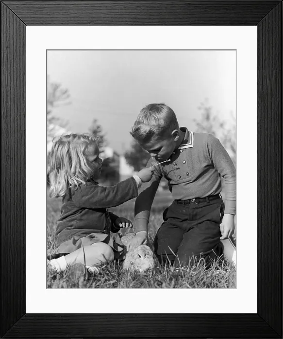Framed Print : Two children, circa 1955 Framed Print : Two children, circa 1955