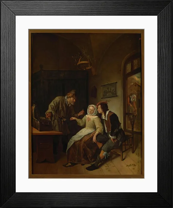 Framed Print : The choice between the young and wealth; Steen Framed Print : The choice between the young and wealth; Steen
