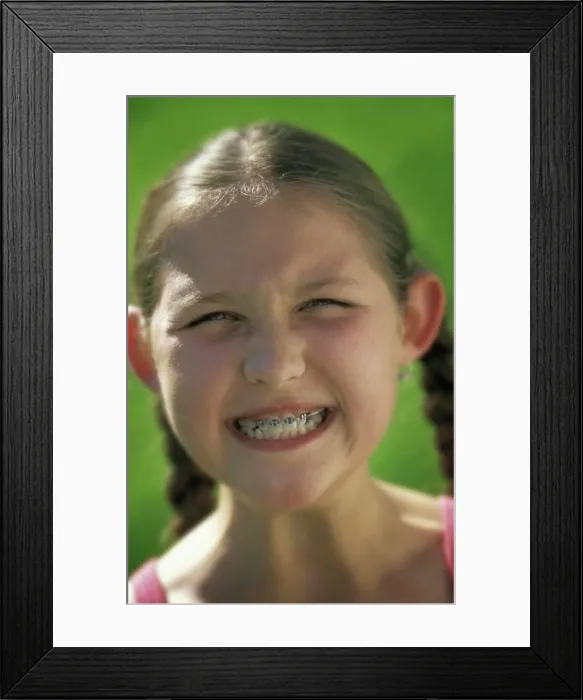 Framed Print : Girl with funny smile Framed Print : Girl with funny smile