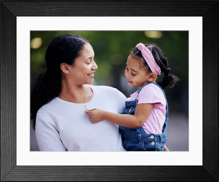 Framed Print : Family, mother and carrying little girl with smile for outdoor bonding and hugging at a park