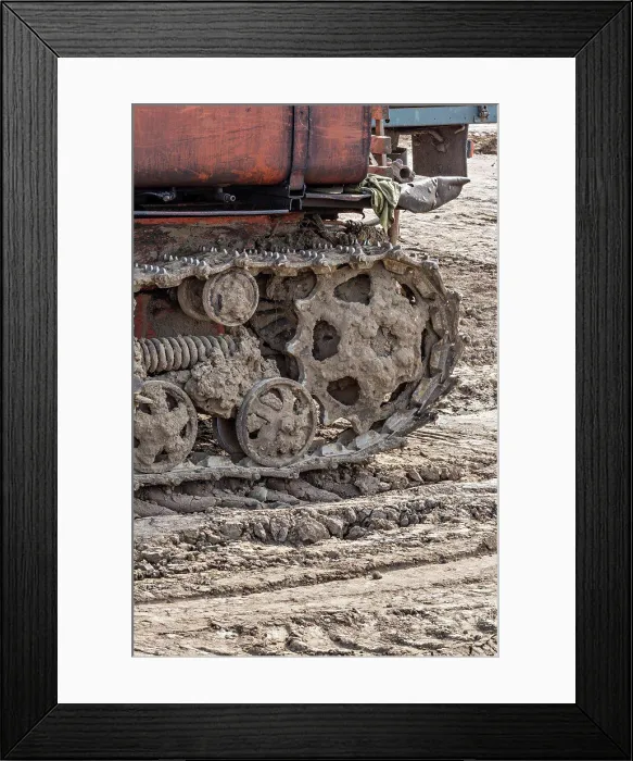 Framed Print : Rusted metal treads on a backhoe Framed Print : Rusted metal treads on a backhoe