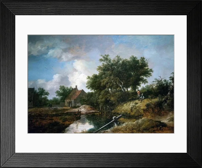 Framed Print : Path Leading to Farms by a Wooded Brook; about 1645; Oil on panel Isaack van Ruisdael; Dutch; 1599-1677
