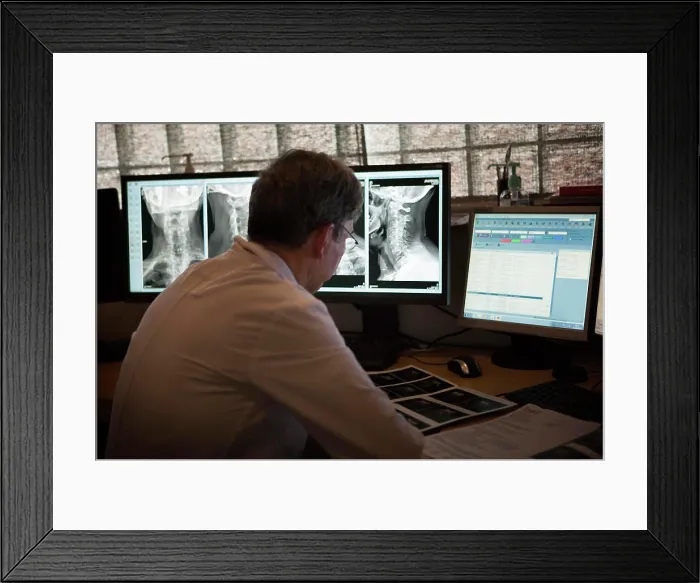 Framed Print : Reportage in a radiology centre in Haute-Savoie