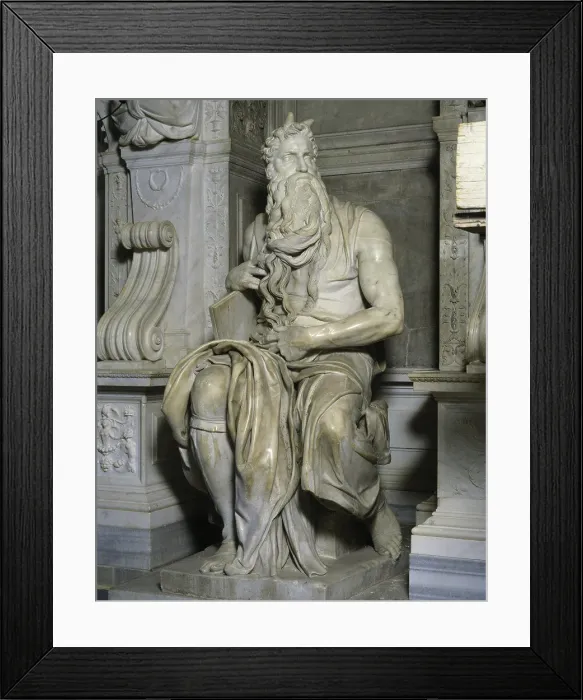 Framed Print : Moses (Full View, Right Side) Michelangelo Buonarroti (1475-1564 / Italian) San Pietro in Vincoli, Rome, Italy