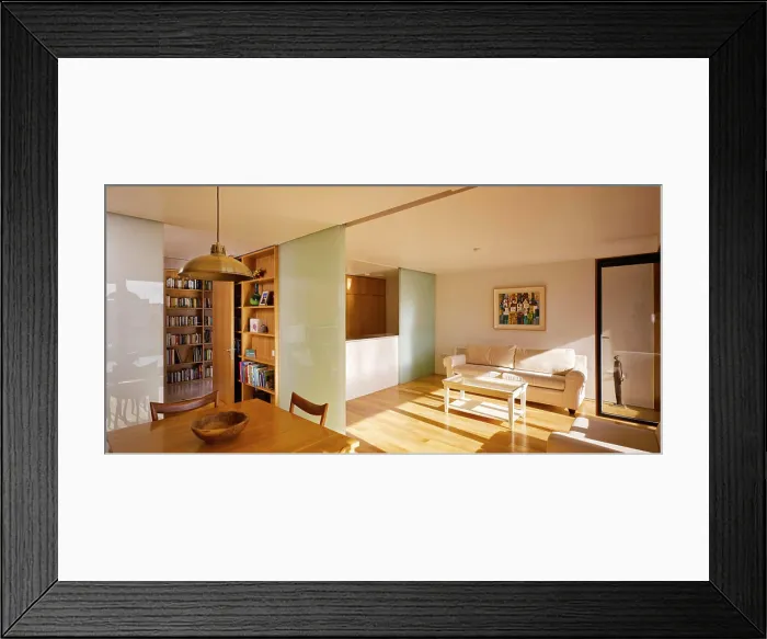 Framed Print : Interior view of living area sliding screens in position #4