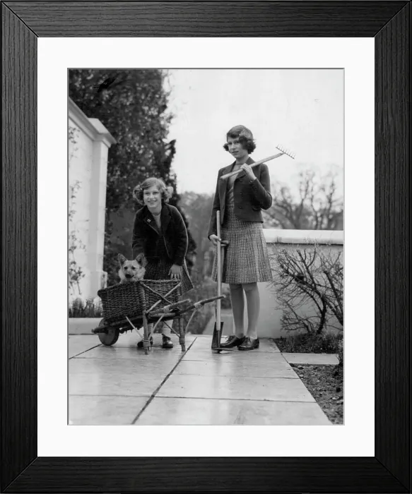 Framed Print : Princess Margaret & Princess Elizabeth - Prior To 1940. July 22, 1940. (Photo by Black Star)