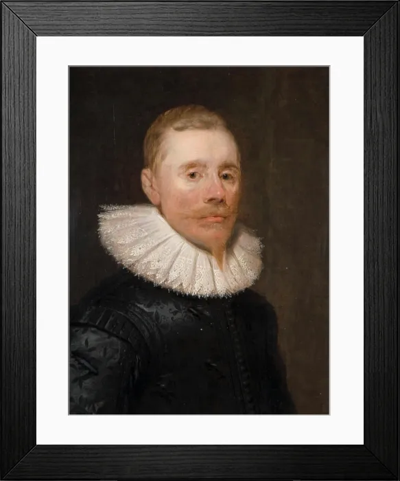 Framed Print : Portrait of a Gentleman, 1600-1700. Dutch School