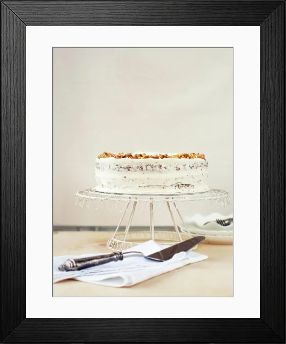 Framed Print : Carrot cake decorated with cream cheese Framed Print : Carrot cake decorated with cream cheese