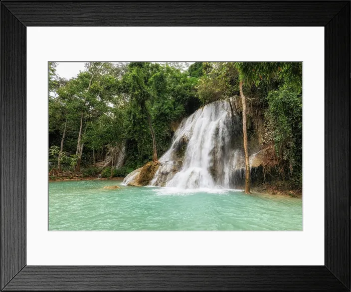 Framed Print : Khoun Moung Keo Waterfall Khoun Moung Keo Waterfall famous hidden waterfall near Kuang Si Waterfall in Luang Prabang Framed Print : Khoun Moung Keo Waterfall Khoun Moung Keo Waterfall famous hidden waterfall near Kuang Si Waterfall in Luang Prabang
